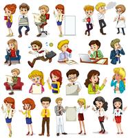 Business people doing different activities vector